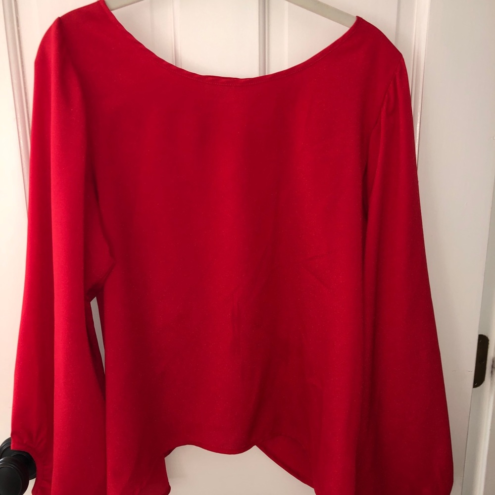 Red flowy shirt